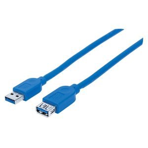 MANHATTAN 322379 USB Extension Cable 2.0m, Male to Female, USB-A 3.0, Blue