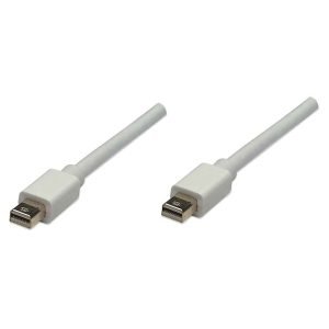 MANHATTAN 324557 Mini Display Port Video Cable, Male to Male, 1.0m, Mini DP, White