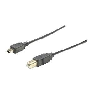 MANHATTAN 391139 USB Cable 1.8m, Male to Male, USB 2.0, Type A to Mini-OTG, Black