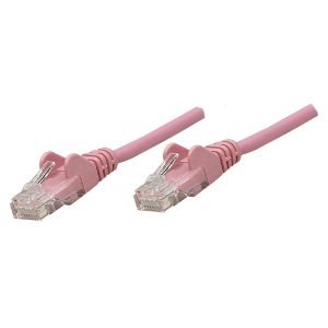 INTELLINET 453080 RJ45 Cat5e UTP Patch-Lead 2.0m, Male to Male, Pink