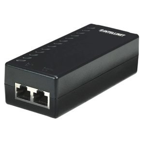 INTELLINET 524179 POE Injector, Transform AC power to 48V DC, PowerOverEthernet, Black