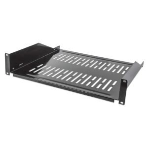 INTELLINET 712514 Accessory for Data Cabinet, Shelf, for 19'' racks, Front mount, 2U, 400mm, 25Kg max, Black