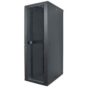 INTELLINET 713177 42U Free-Standing Data Cabinet, 19'', Flatpack, Black, H203.3xW60.0xD60.0 cm