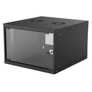 INTELLINET 714785 6U Wallmount Data Cabinet, 19'', Flatpack, Black, H35.3xW54.0xD56.0 cm