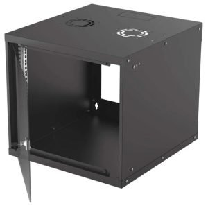 INTELLINET 714808 9U Wallmount Data Cabinet, 19'', Flatpack, Black, H48.7xW54.0xD56.0 cm