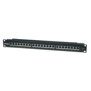 INTELLINET 720038 Accessory for Data Cabinet, Patch-Panel, for 19" racks, STP, Cat6, 24Port, Black