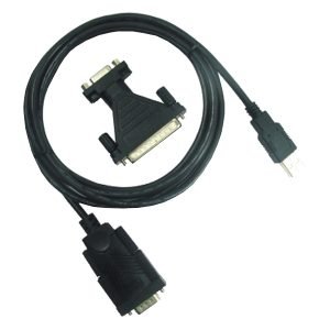 GBC 59790028 USB Cable Adapter, Male to Male, 1.0m, USB-A to Serial 9/25 Pin, Black