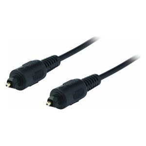 GBC 14255005 Fibre-Optic Toslink Cable, Male to Male, 5.0m, Gold-Plated, Black