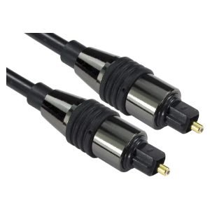 GBC 14255015 Premium Fibre-Optic Toslink Cable, Male to Male, 10.0m, Gold-Plated, Black