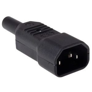 GBC 22030005 IEC Power Connector, Male, IEC plug C14 10A 250V AC, Black