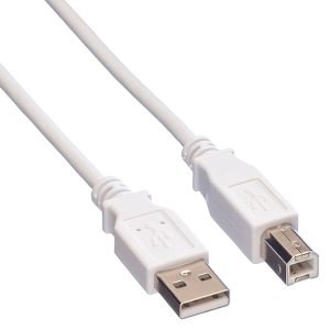 ISNATCH 59661400/I USB Cable, Male to Male, 3.0m, USB 2.0, Type A to Type B, White