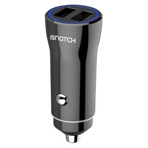 ISNATCH 59.1806.21 In-car Charger, 24W, Fast Charging, 2* USB-A, 4.8A, Black
