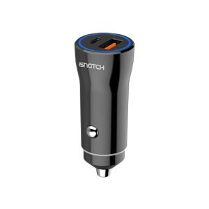 ISNATCH 59.1806.31 In-car Charger, 36W, 1* USB-C, 1* USB-A, 3.0A, Fast Charging, Black