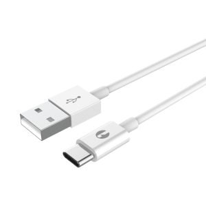 ISNATCH 59180322 USB Cable, Male to Male, 2.0m, 2A, USB 2.0, Type C to Type A, White