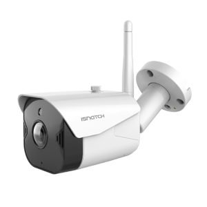 ISNATCH HeyCamBull Pro, 2K, 3MP, Outdoor/indoor Wi-Fi IP Bullet Camera + RJ45 LAN Input, IR Night Vision, Two-Way Audio, Motion Detection, Supports up to 128GB Micro-SD, Metal Body