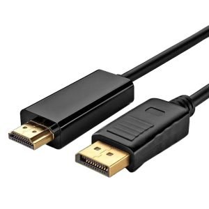 GBC 14285160 Display Port Video Cable 2.0m, Male to Male, DP to HDMI, 4K @ 30Hz, Black