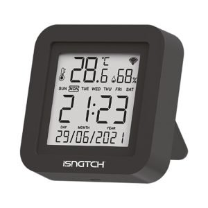 ISNATCH HEYWIRI+ Smart Universal Infrared Remote Control with Display for Monitoring Temperature and Humidity