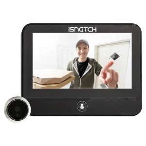 ISNATCH HeyDoor, Smart Wi-Fi Peephole Camera, FHD, 2MP, 4.3" IPS Monitor, Two-Way Audio, Supports up to 128GB Micro-SD