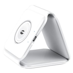 ISNATCH MC31 Wireless Charger, 15W, 3-in-1, Foldable, Magnetic, White
