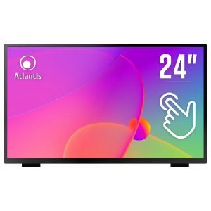 ATLANTIS T24 23.8'' Full HD LED Monitor, LED-Panel, Touchscreen, HDMI/DP/VGA, USB Hub, with Speakers, Black, H28.2xW49.0xD49.1 cm