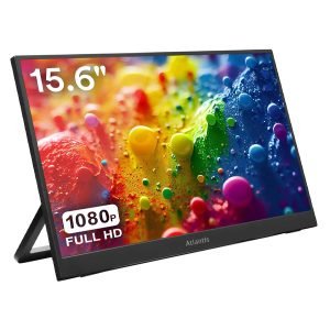 ATLANTIS A05-P156WP 15.6'' Full HD LED Monitor, IPS-Panel, 60Hz, Portable, 25ms, 2*USB-C/Mini-HDMI, Black
