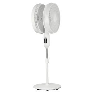 DCG VE2208TT 40cm Stand Fan, 50W, Remote Control, Timer, 12*Speed, Plastic Blades, Dual-Head, Round-base, Black