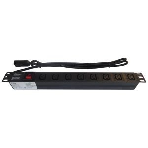 CIS EL653 Accessory for Data Cabinet, Power Distribution Unit, for 19'' racks, (PDU) 8-Way Horizontal, 1.5U IEC-14, 3m cable, Black