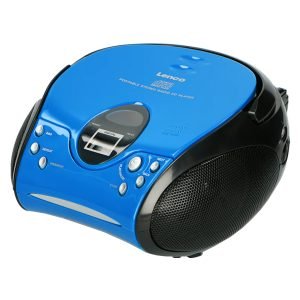 LENCO SCD-24-BKBL Digital Radio, Portable, FM/CD, Black/Blue, H13.0xW21.5xD24.0 cm