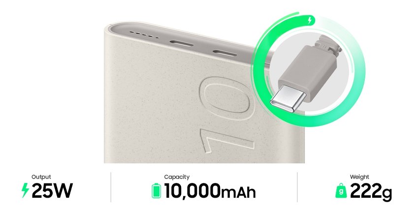samsung eb-u2510xuegeu 10000mah 2*ports powerbank