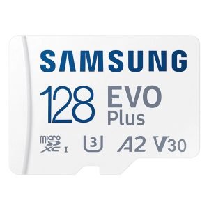 SAMSUNG Evo Plus MicroSDXC 128GB Memory Card, Class 10, A2, U3, 4K, V30, 160MB/s Read, MB-MC128SA/EU