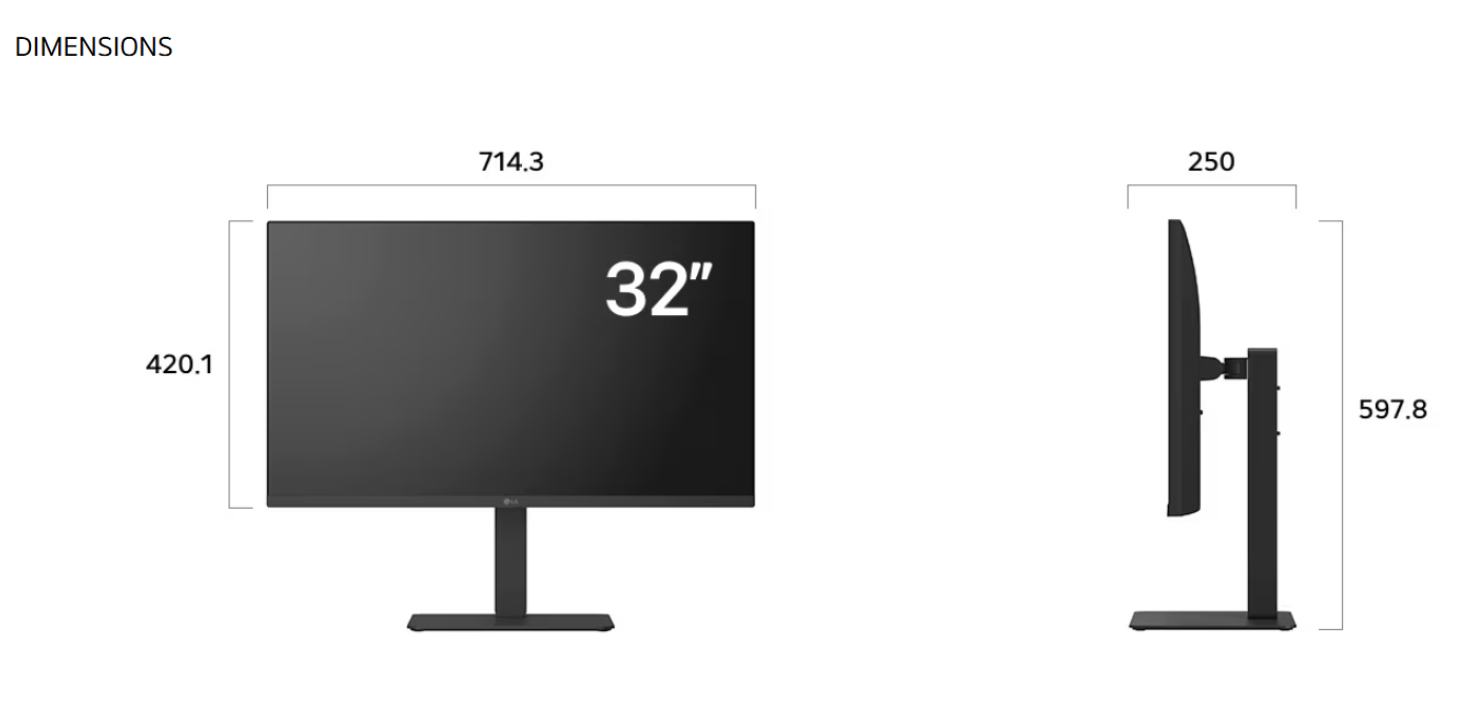 lg 32u720a-b 31.5" 4k ultra hd va-panel office monitor