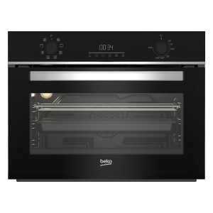 BEKO BBCM13300X 48Ltr Built-in Oven, Grill, 13 Programs, LED display, Defrosting, A, Black, H45.5xW59.4xD56.7 cm