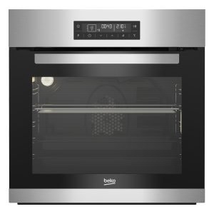 BEKO BIM22400XMS 72Ltr Built-in Oven, Grill, Ventilated, 13 Programs, Steam-cleaning, Defrosting, A+, Silver/Black, H59.5xW59.4xD56.7 cm