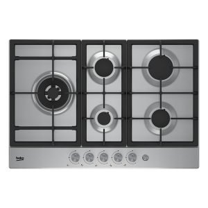 BEKO HIAL75235SX Built-in Gas Hob, 5*Burners, 75cm wide, Silver, H4.60xW75.0xD51.0 cm