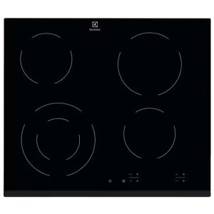 ELECTROLUX EHF6241FOK Built-in Vitroceramic Hob, 4*Burners, 59cm wide, Touch Control, Black, H5.20xW59.0xD52.0 cm, 3 Year Warranty