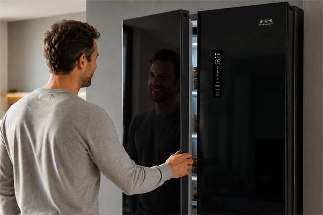mivar mvsb-520t92gb 505ltr american-style free-standing fridge-freezer
