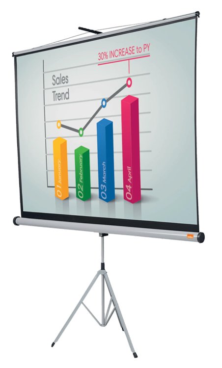 nobo 1902396w tripod projector screen