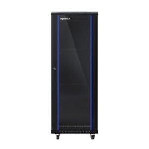 MARSRIVA Pioneer 6632 32U Free-Standing Data Cabinet, 19'', Flatpack, 2 Fans and 1 Shelve included, Black, H161.0xW60.0xD60.0 cm