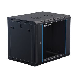 MARSRIVA WS6404 4U Wallmount Data Cabinet, 19'', Flatpack, Black, H28.0xW60.0xD45.0 cm