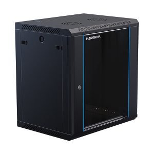 MARSRIVA WS3304 4U Wall-Mount Data Cabinet, 10'', Flatpack, Black, H17.8xW31.0xD28.0 cm
