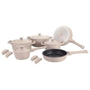 ROYALTYLINE OS1014-BG 6pc Set Cast Aluminum Cookware