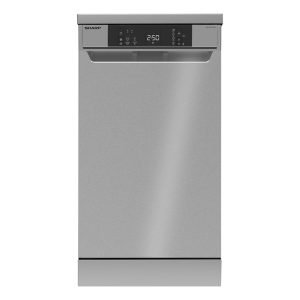 SHARP QW-NS1CF49ES 10 sets Free-Standing Dishwasher, 4 Programs, 45cm wide, LED Indicator, E(new), Silver, H85.0xW45.0xD59.8 cm, 3 Year Warranty, 4974019186375