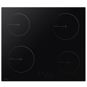 TESLA HV6400SB Built-in Vitroceramic Hob, 4*Burners, 59cm wide, Touch Control, LED timer, Black, H6.0xW59.0xD52.0 cm, 5 Year Warranty, 8606018854110